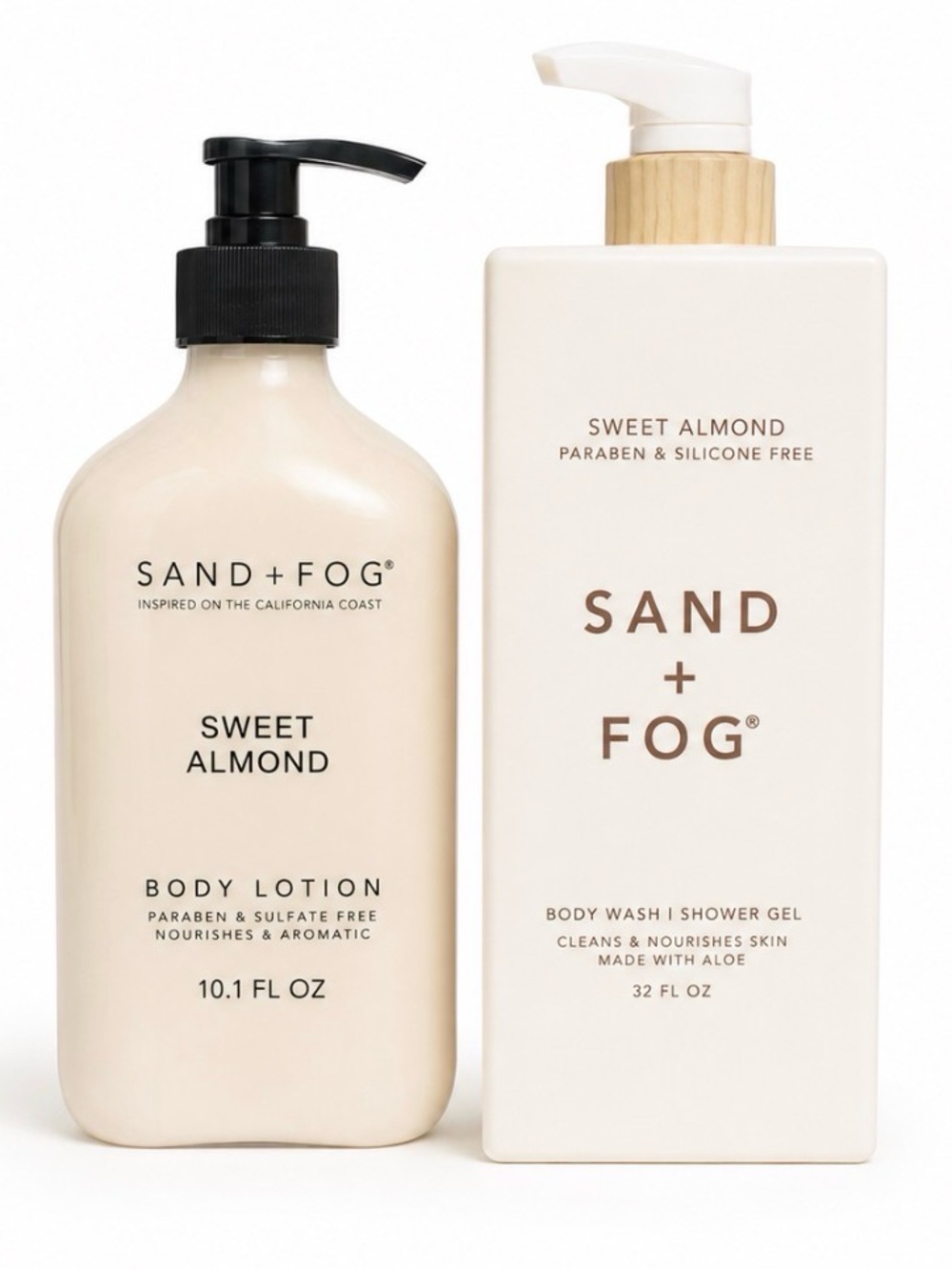 Sand + Fog Sweet Almond Body Wash & Lotion Set - Cream